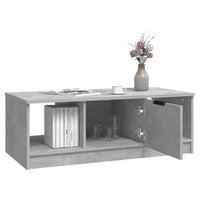 Tavolino Salotto Grigio Cemento 102x50x36 cm Legno Multistrato 811353