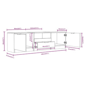 Mobile Porta TV Bianco 140x35x40 cm in Legno Multistrato cod mxl 15350