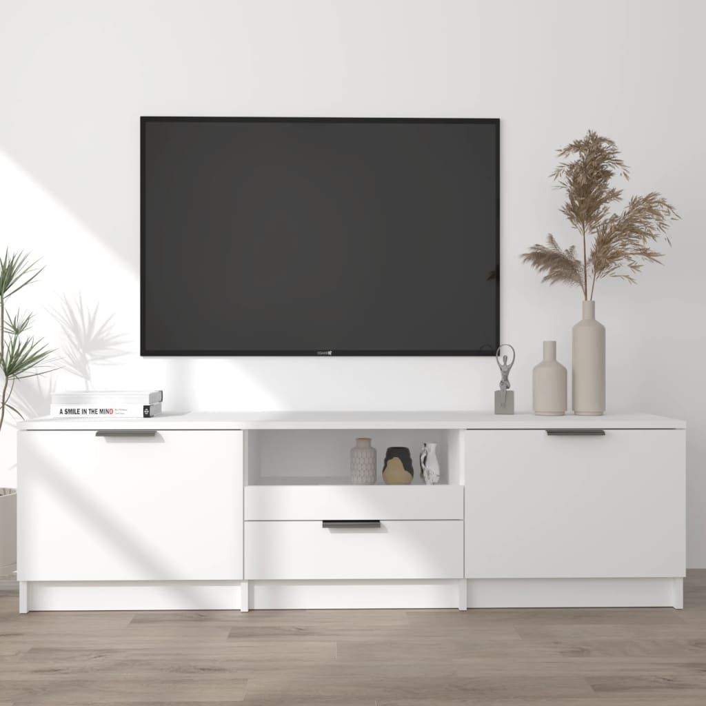 Mobile Porta TV Bianco 140x35x40 cm in Legno Multistrato cod mxl 15350