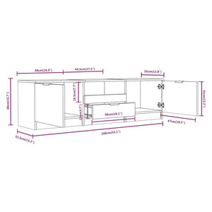 Mobile Porta TV Nero 140x35x40 cm in Legno Multistrato cod mxl 15450