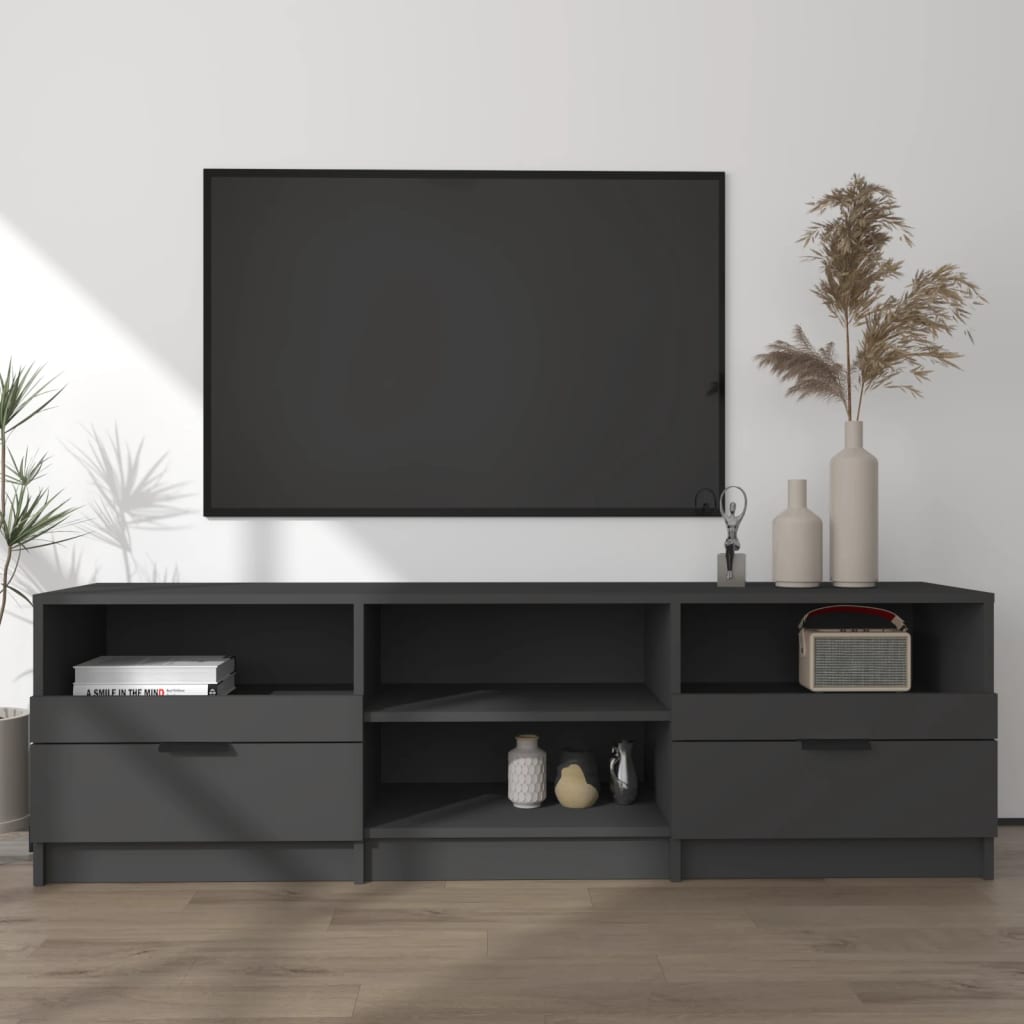 Mobile Porta TV NEro 150x33,5x45 cm in Legno Multistrato 811458