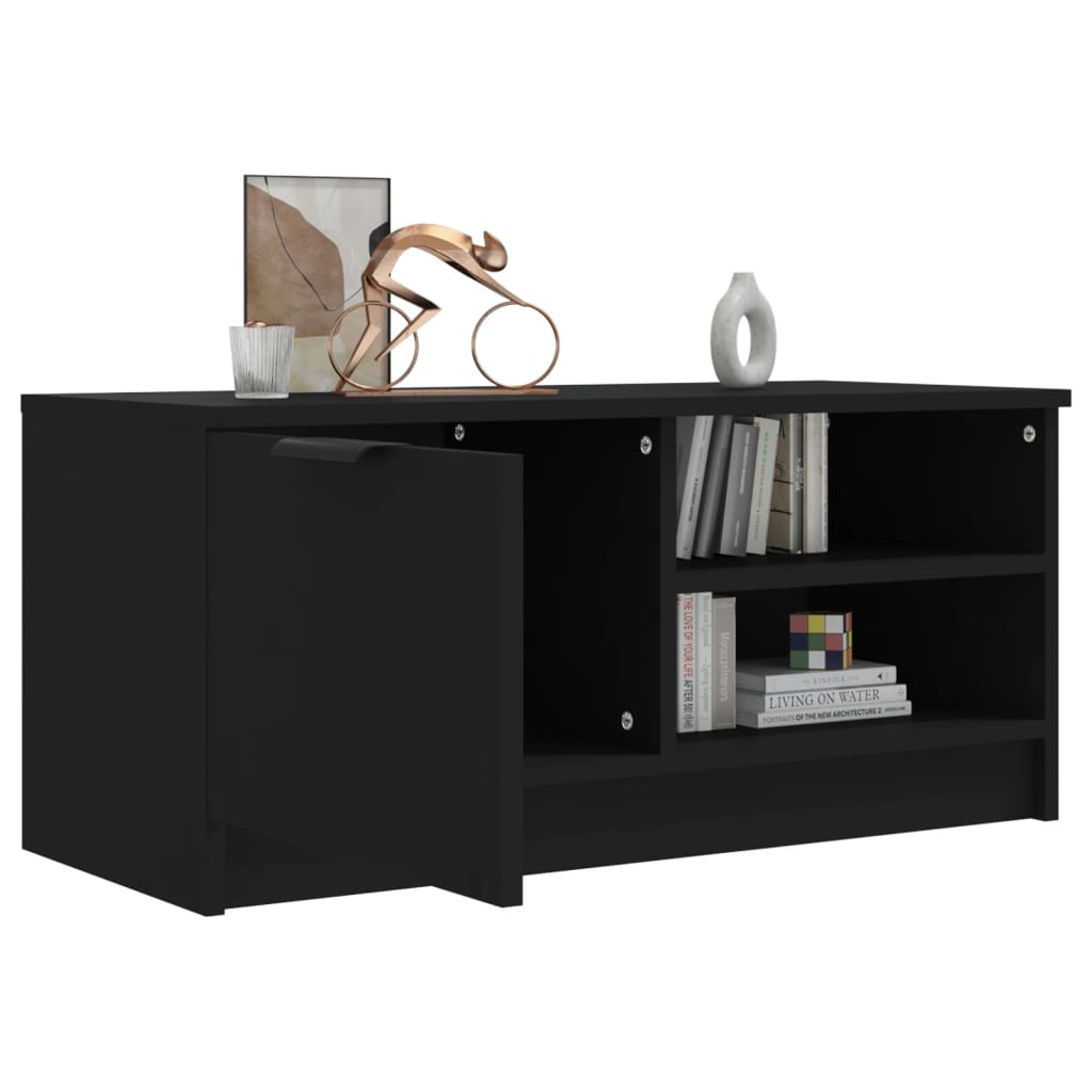 Mobile Porta TV Nero 80x35x36,5 cm in Legno Multistrato 811468