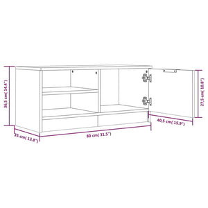 Mobile Porta TV Nero 80x35x36,5 cm in Legno Multistrato 811468