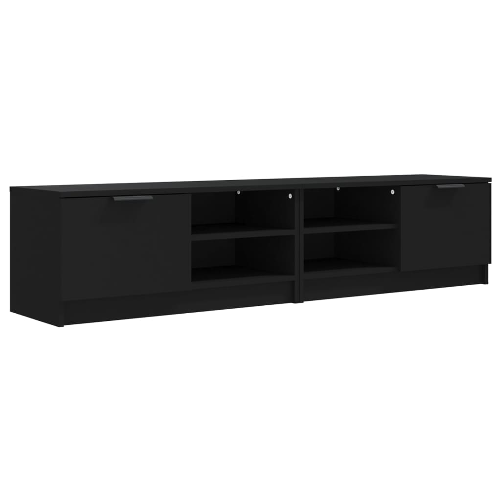 Mobili Porta TV 2 pz Neri 80x35x36,5 cm in Legno Multistrato 811469