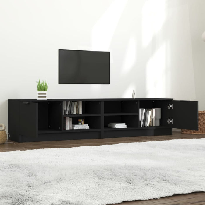 Mobili Porta TV 2 pz Neri 80x35x36,5 cm in Legno Multistrato 811469