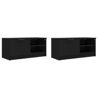 Mobili Porta TV 2 pz Neri 80x35x36,5 cm in Legno Multistrato 811469