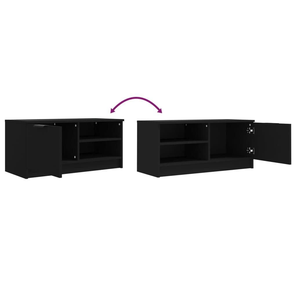 Mobili Porta TV 2 pz Neri 80x35x36,5 cm in Legno Multistrato 811469