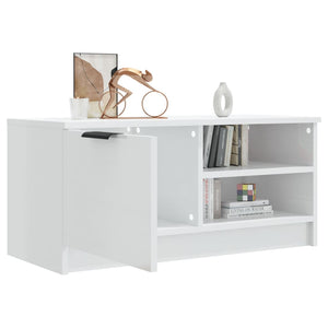 Mobile Porta TV Bianco Lucido 80x35x45 cm in Legno Multistrato cod mxl 33991