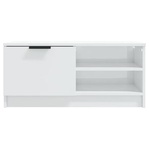 Mobile Porta TV Bianco Lucido 80x35x45 cm in Legno Multistrato 811478