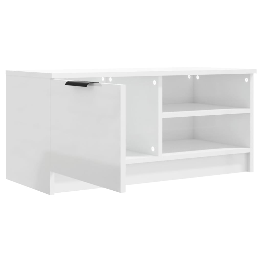 Mobile Porta TV Bianco Lucido 80x35x45 cm in Legno Multistrato cod mxl 33991