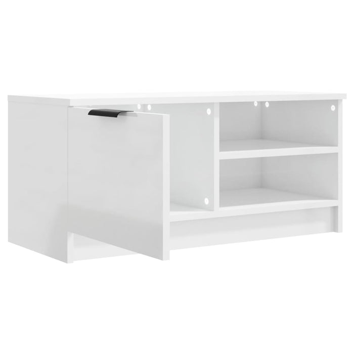 Mobile Porta TV Bianco Lucido 80x35x45 cm in Legno Multistrato cod mxl 33991