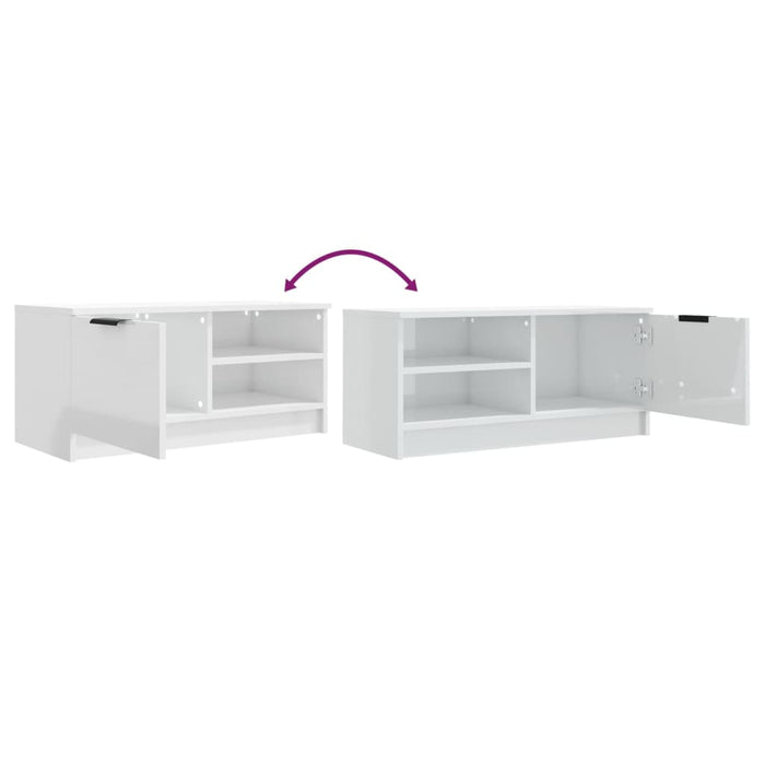 Mobile Porta TV Bianco Lucido 80x35x45 cm in Legno Multistrato cod mxl 33991