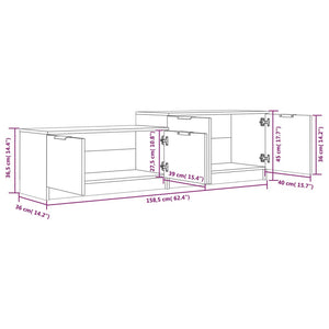 Mobile Porta TV Bianco 158,5x36x45 cm in Legno Multistrato cod mxl 33921