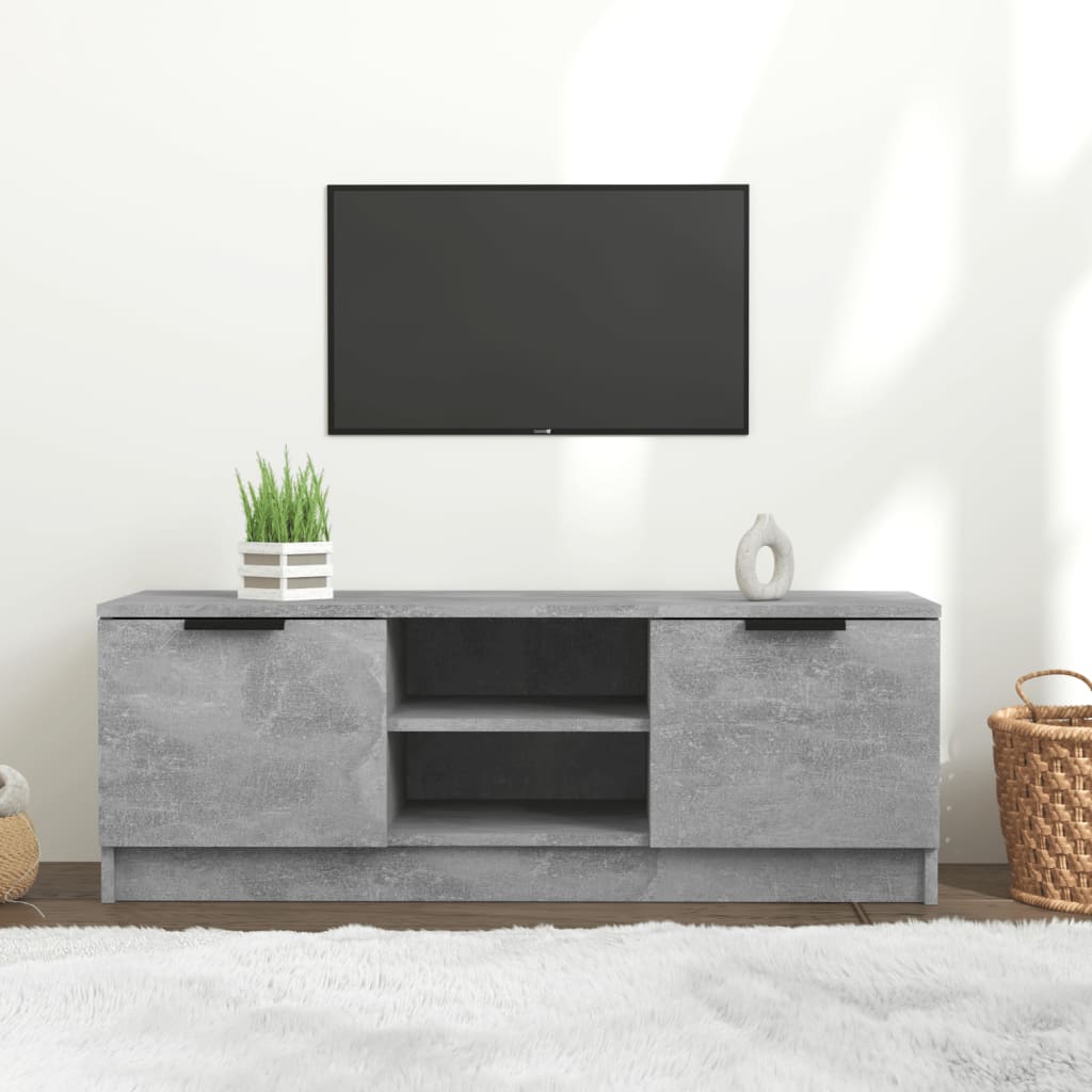 Mobile Porta TV Grigio Cemento 102x35x36,5 cm Legno Multistrato 811515