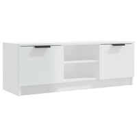 Mobile Porta TV Bianco Lucido 102x35x36,5 cm Legno Multistrato 811517