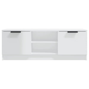 Mobile Porta TV Bianco Lucido 102x35x36,5 cm Legno Multistrato 811517