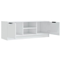 Mobile Porta TV Bianco Lucido 102x35x36,5 cm Legno Multistrato 811517