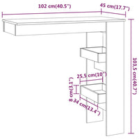 Bancone da Muro Rovere Sonoma 102x45x103,5 cm Legno Compensato cod mxl 12769