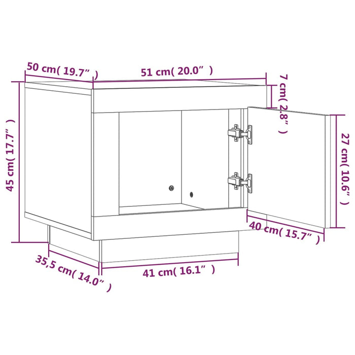 Tavolino da Salotto Nero 51x50x45 cm in Legno Multistrato