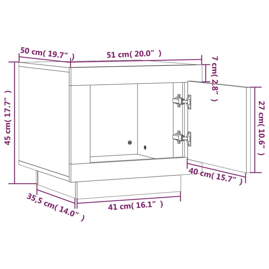 Tavolino da Salotto Rovere Sonoma 51x50x45cm Legno Multistrato