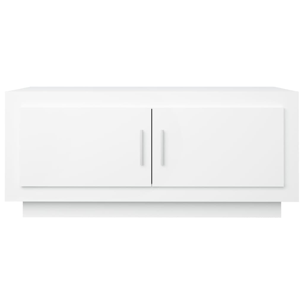 Tavolino da Salotto Bianco 102x50x45 cm in Legno Compensato