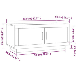 Tavolino da Salotto Bianco 102x50x45 cm in Legno Compensato