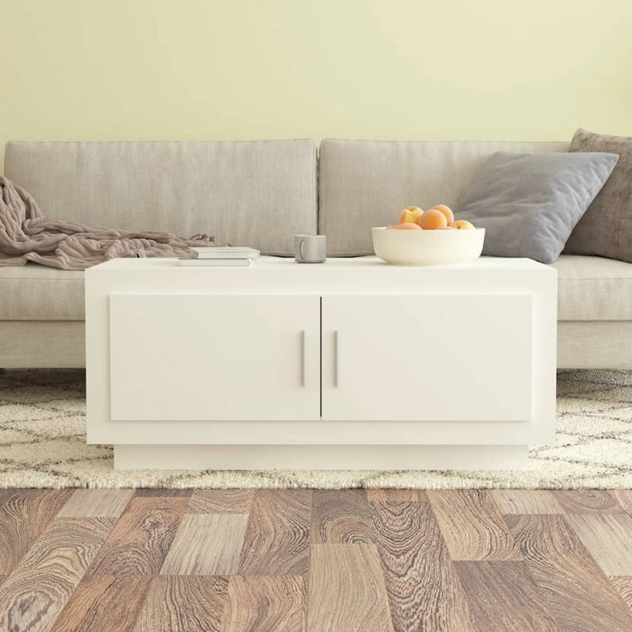 Tavolino da Salotto Bianco 102x50x45 cm in Legno Multistrato 811808