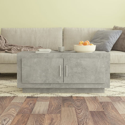 Tavolino Salotto Grigio Cemento 102x50x45 cm Legno Compensato