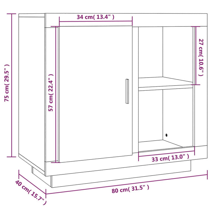 Credenza Rovere Sonoma 80x40x75 cm cod mxl 14104