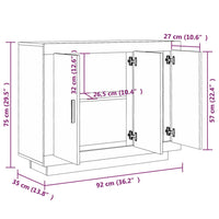 Credenza Rovere Sonoma 92x35x75 cm in Legno Multistrato 811838