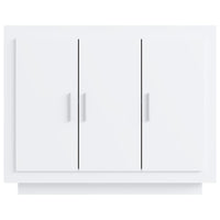 Credenza Bianco Lucido 92x35x75 cm in Legno Compensato cod mxl 14833