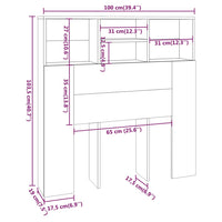 Testiera con Contenitore Bianco 100x19x103,5 cm cod mxl 53229