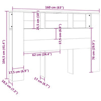 Testiera con Scomparti Nera 160x18,5x104,5 cm cod mxl 52936