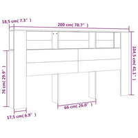 Testiera con Contenitore Bianco 200x18,5x104,5 cm cod mxl 74905