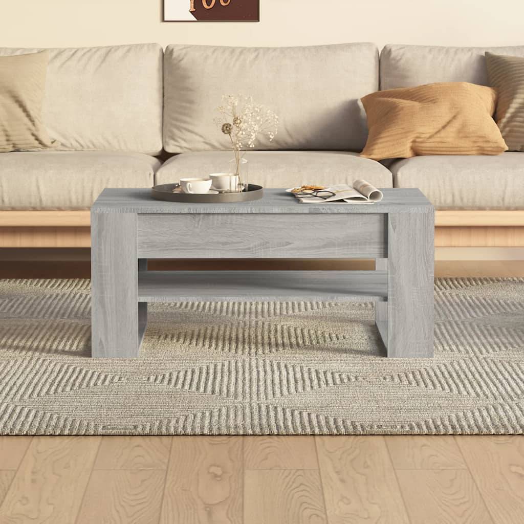 Tavolino da Salotto Grigio Sonoma 102x55x45cm Legno Multistrato cod mxl 8969