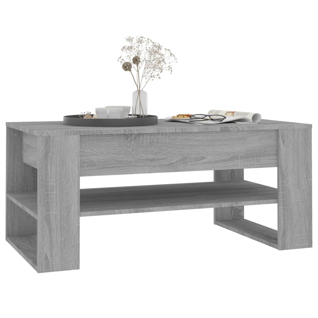 Tavolino da Salotto Grigio Sonoma 102x55x45cm Legno Multistrato cod mxl 8969