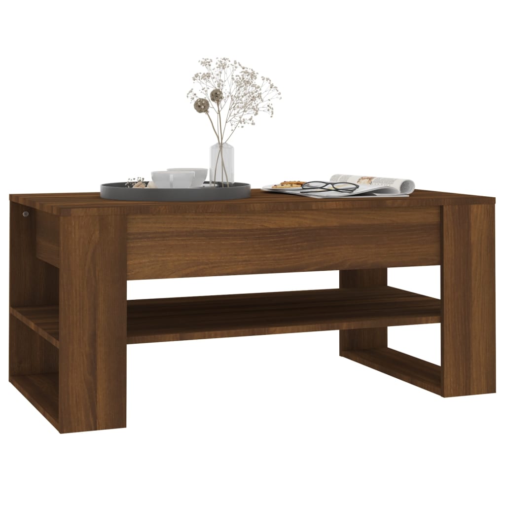 Tavolino da Caffè Rovere Marrone 102x55x45 cm Legno Multistrato cod mxl 9604