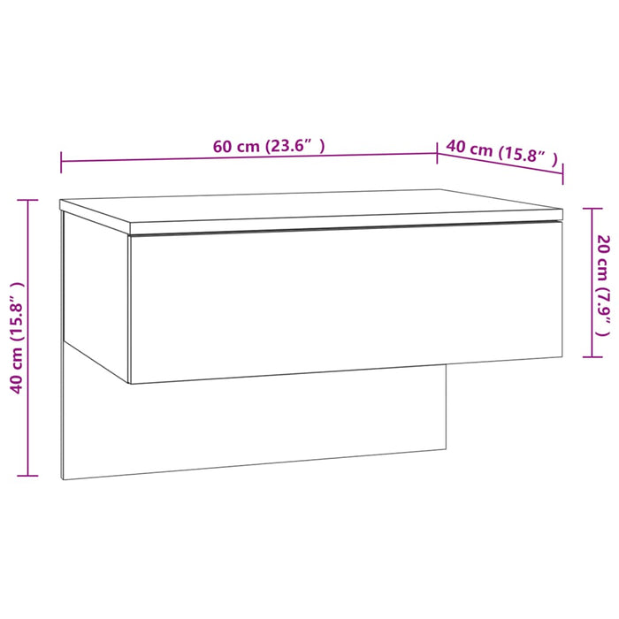 Comodino a Muro Grigio Sonoma cod mxl 30158