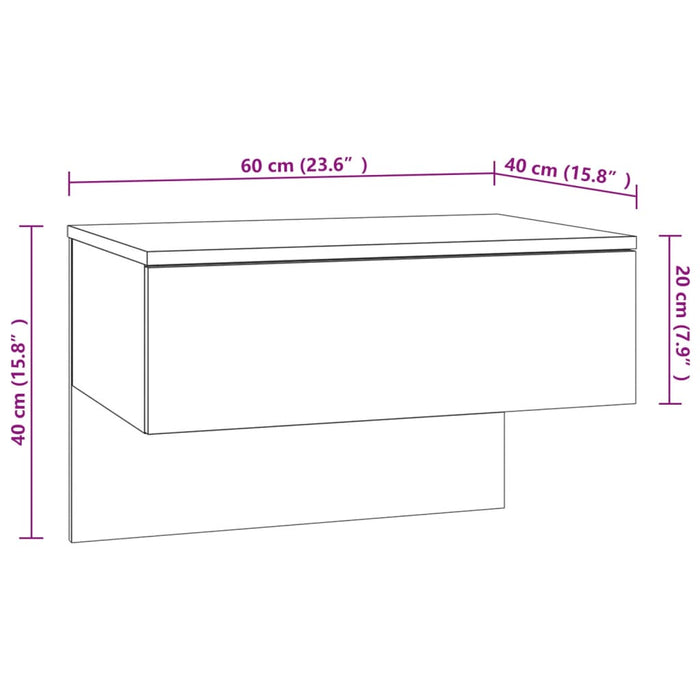 Comodino a Muro Rovere Marrone cod mxl 30110