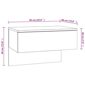 Comodino a Muro Rovere Marrone 816944