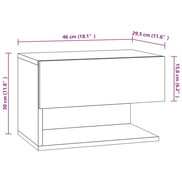 Comodino a Muro Rovere Fumo cod mxl 30149