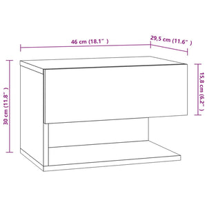 Comodini a Muro 2 pz Rovere Marrone 816951