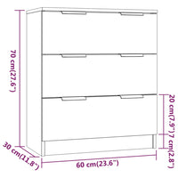 Credenza Rovere Fumo 60x30x70 cm in Legno Multistrato cod mxl 65739