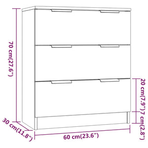 Credenza Rovere Fumo 60x30x70 cm in Legno Multistrato cod mxl 65739