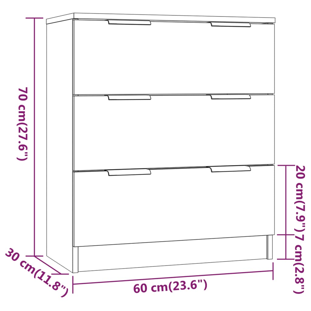 Credenza Rovere Marrone 60x30x70 cm in Legno Multistrato cod mxl 6961