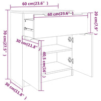 Credenza Rovere Fumo 60x30x70 cm in Legno Multistrato cod mxl 65649