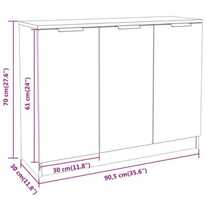 Credenza Rovere Fumo 90,5x30x70 cm in Legno Multistrato 817024