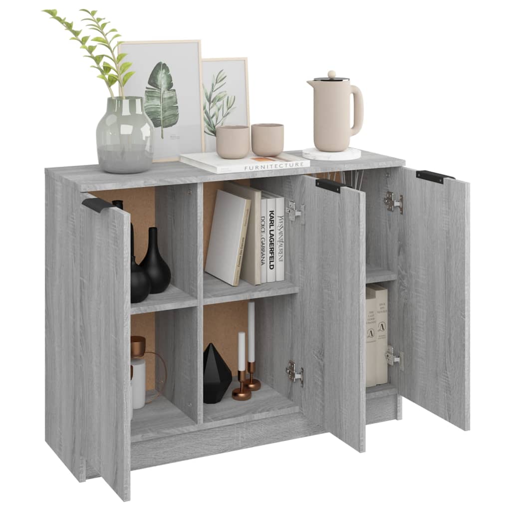 Credenza Grigio Sonoma 90,5x30x70 cm in Legno Multistrato cod mxl 12938