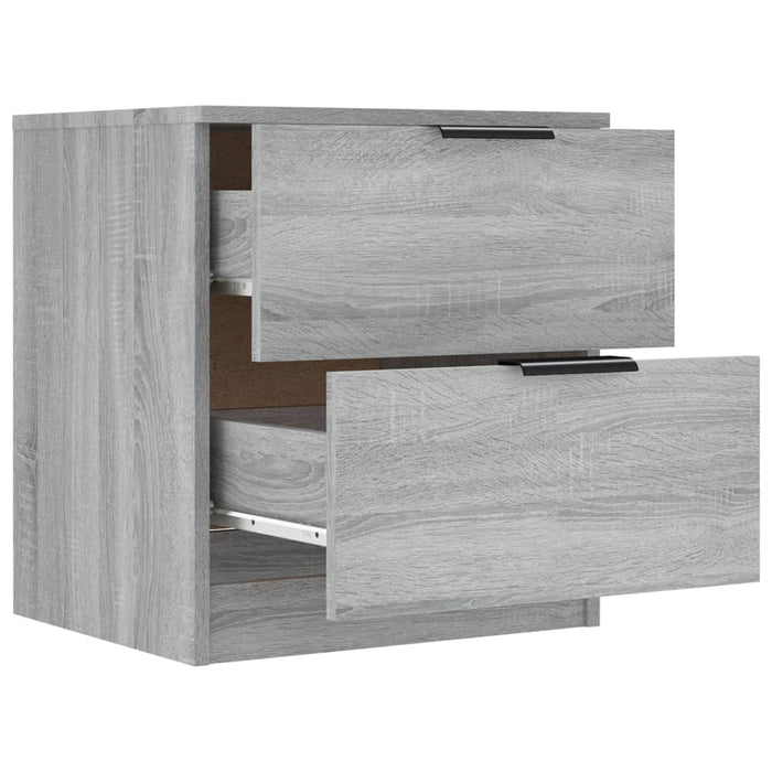 Comodini 2pz Grigio Sonoma in Legno Multistrato 817036