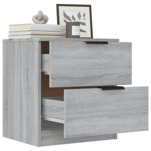 Comodini 2pz Grigio Sonoma in Legno Multistrato 817036